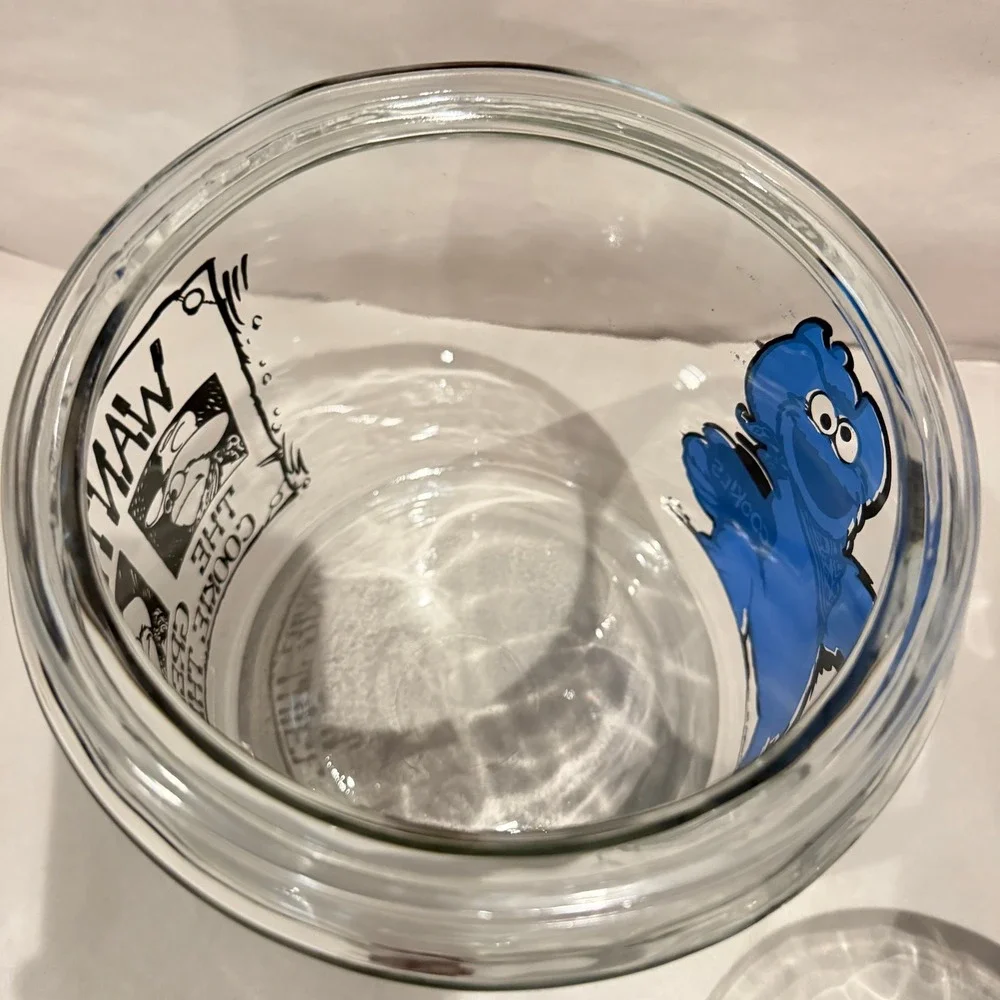 Cookie Monster Glass Cookie Jar Wanted Great Cookie Thief Sesame‎ Street Muppets
